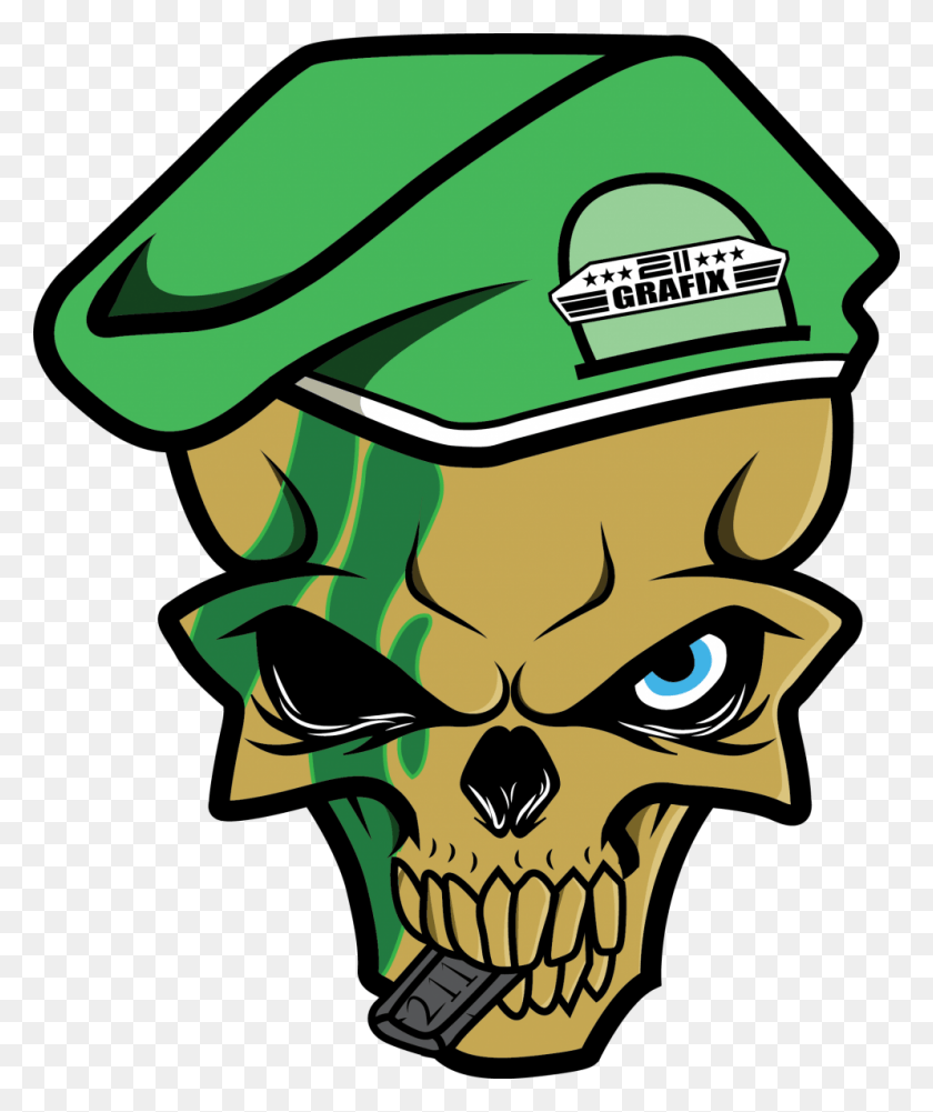 994x1200 Skull Logo Army Drawing, Green, Clothing, Apparel Descargar Hd Png
