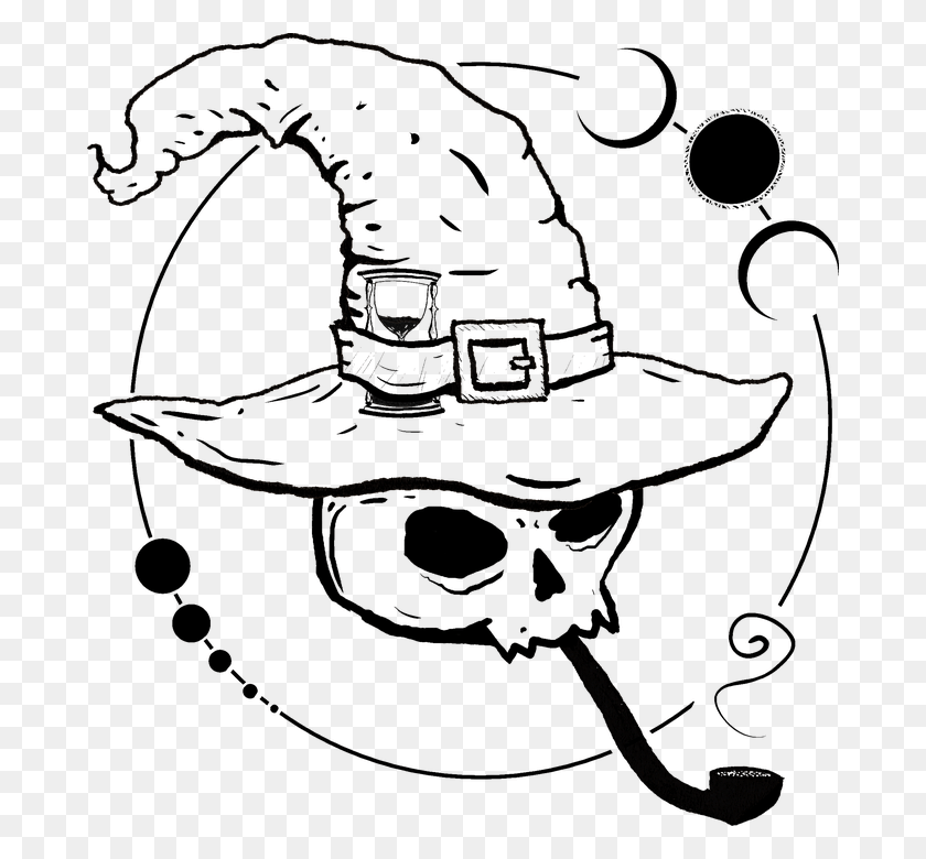 682x720 Skull Mage Wizard Sorcerer Fantasy Art Pipe, Clothing, Apparel, Hat HD PNG Download