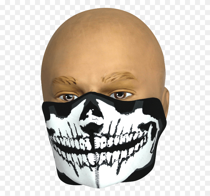 516x721 Skull Mask Half Face Half Face Mask Skeleton, Clothing, Apparel, Headband HD PNG Download