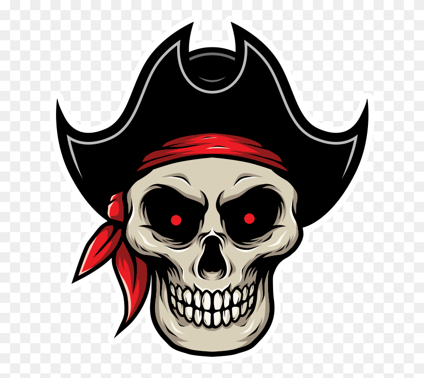 644x689 Skull Pirate Hat Skull, Pirate, Symbol HD PNG Download