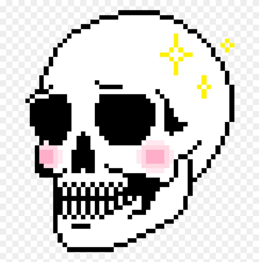 682x789 Skull Pixel Pixelart Calavera Tumblr Coolfreetoedit Skull Pixel Art Gif, Text, Rug, Face HD PNG Download