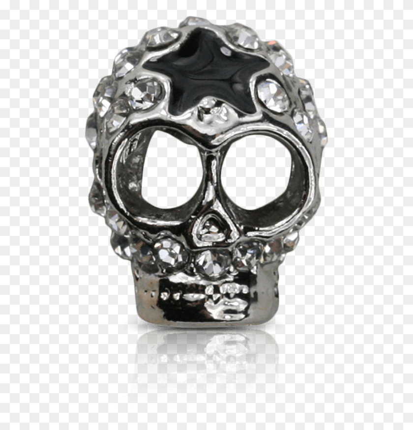 500x815 Skull Star Black Skull, Silver, Helmet, Clothing HD PNG Download