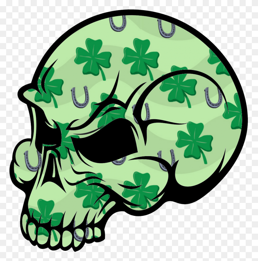 1013x1025 Skull Tattoo Clipart Transparent Easy Simple Skull Drawing, Green, Stencil, Pottery HD PNG Download