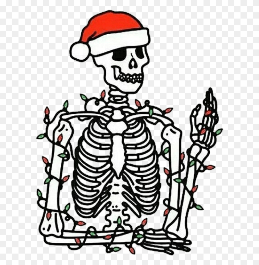 611x797 Descargar Png Calavera Tumblr En Getdrawings Estás Muerto Por Dentro Pero Es Navidad, Esqueleto, Texto Hd Png
