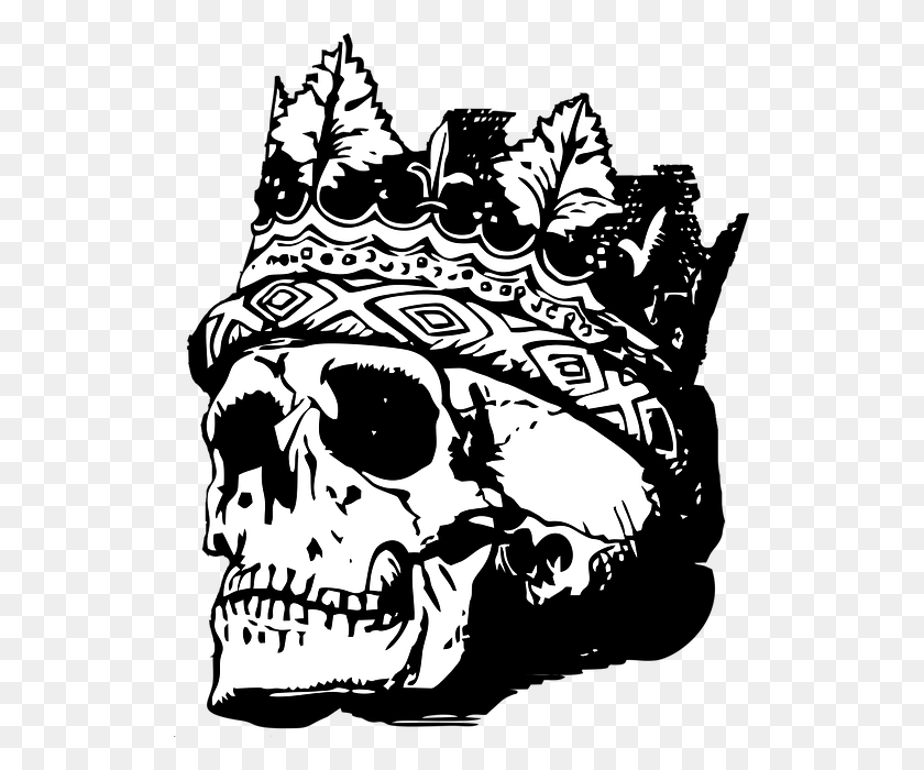 523x640 Skull With Crown Skull Crown Death Vintage Retro Skull King, Stencil, Poster, Advertisement HD PNG Download