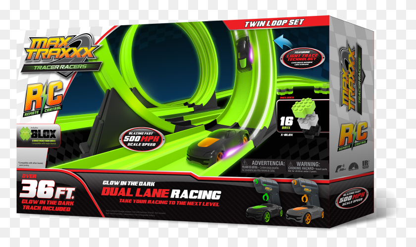 1851x1044 Descargar Png Skullduggery Speed ​​Racer Max Traxxx Tracer Control Remoto Infinity Loop Set, Light, Graphics, Hd Png