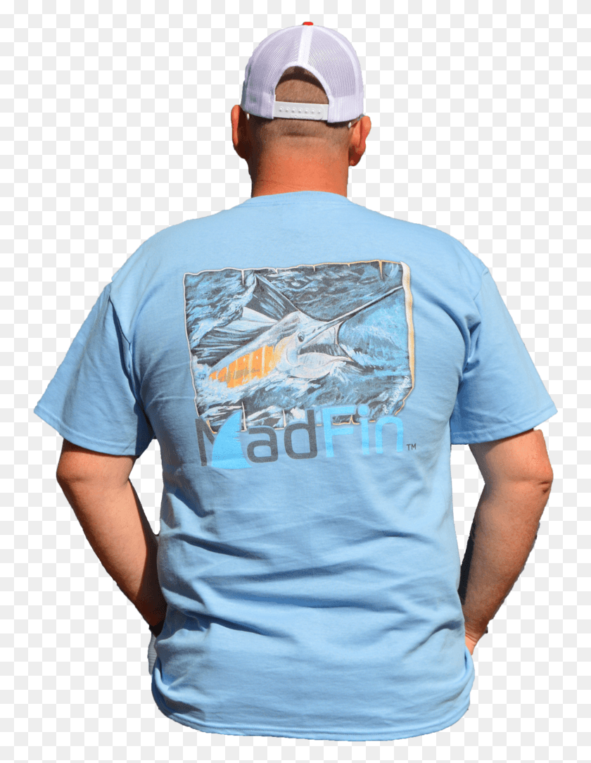 746x1024 Sky Blue Marlin Shirt Fisherman, Clothing, Apparel, Person HD PNG Download