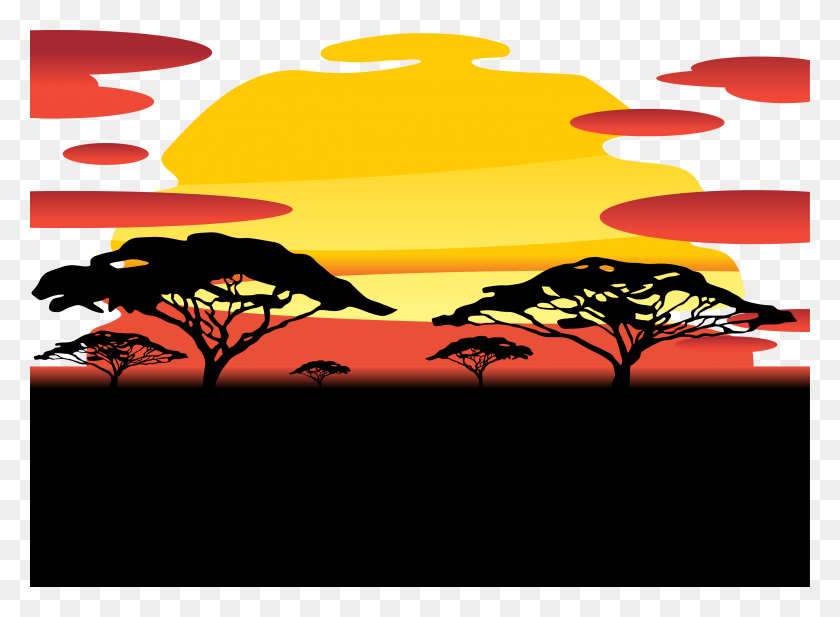 2744x1961 Sky Transprent Sunset Silhouette, Outdoors, Nature, Red Sky Descargar Hd Png
