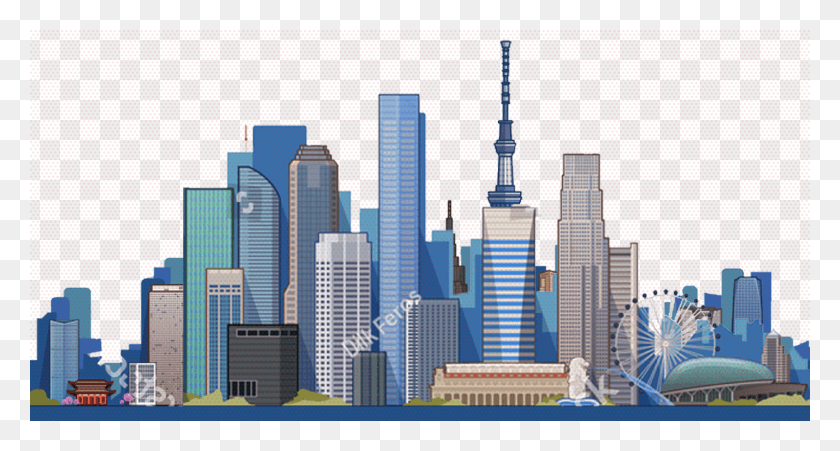 1595x800 Skyline, City, Urban, Building HD PNG Download