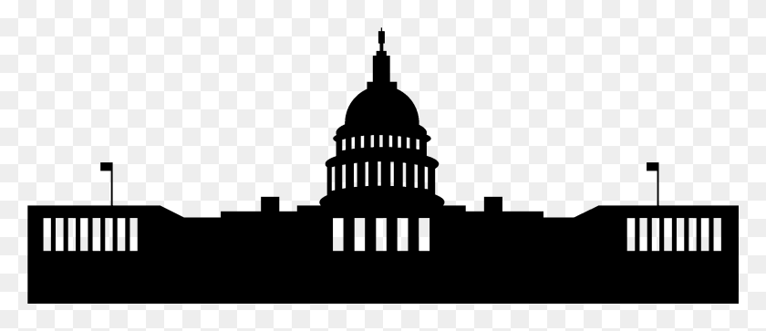 2442x949 Skyline Clipart House Us Capitol Building Silhouette, Gray, World Of Warcraft HD PNG Download