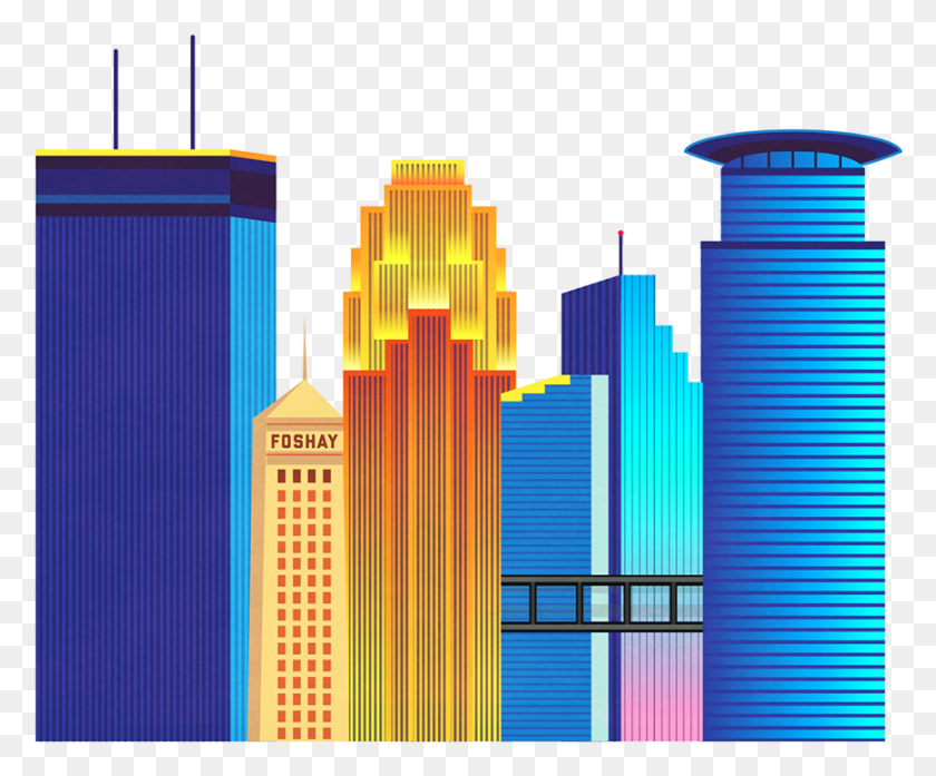 868x709 Skyline Clipart Skyline Minneapolis Rascacielos, Ciudad, Urban, Edificio Hd Png
