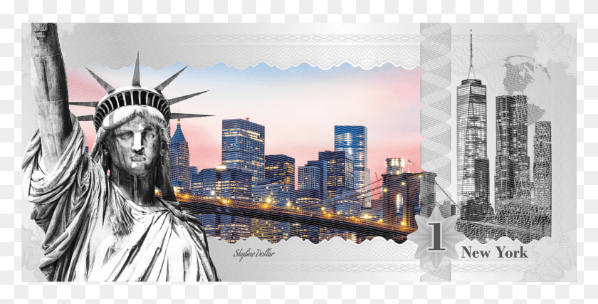 1281x603 Skyline Dollar Foil Do New York Celebrate Christmas, City, Urban, Building HD PNG Download
