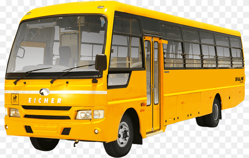 817x532 Skyline Non Ac School Bus Eicher Skyline School Bus, Transportation, Vehicle, School Bus, Machine Sticker PNG