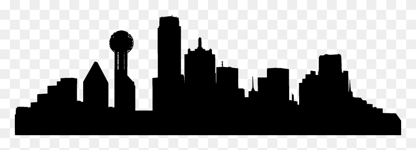 2556x801 Skyline Silhouette Vector City Black And White Vector, Stencil, Text HD PNG Download