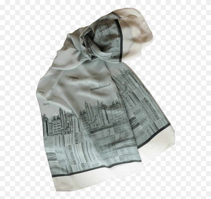 555x731 Skyline Silk Scarf Blouse, Clothing, Apparel, Coat HD PNG Download