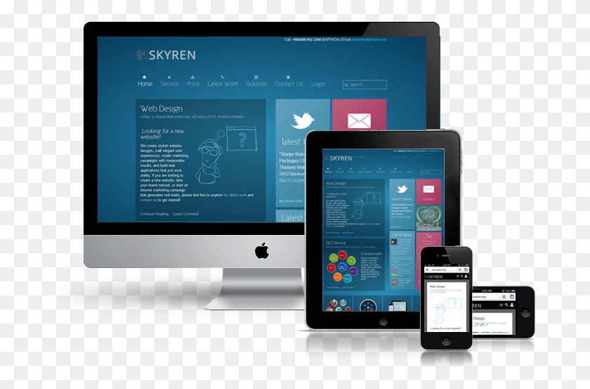 688x493 Skyren Responsive Design Cool Wordpress Plugins, Mobile Phone, Phone, Electronics HD PNG Download