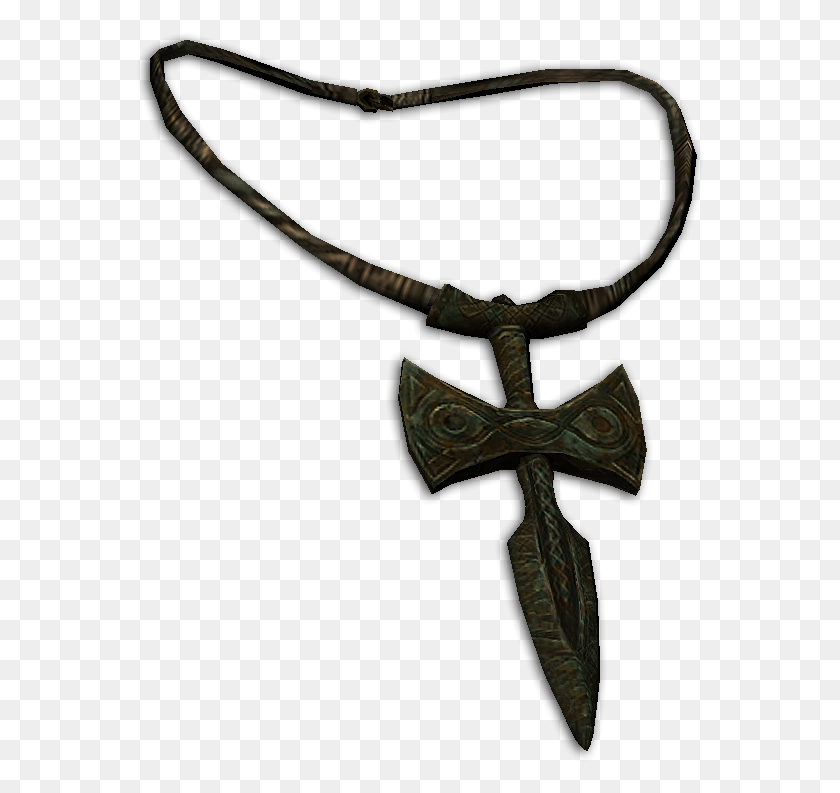 570x733 Skyrim Amulet Of Talos Mod, Cruz, Símbolo, Punta De Flecha Hd Png