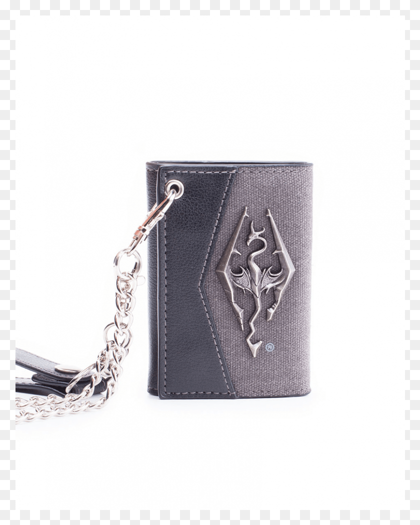 807x1025 Skyrim Chain Wallet With Metal Dragon Badge Skyrim Trifold Wallet, Text, Diary, Accessories HD PNG Download