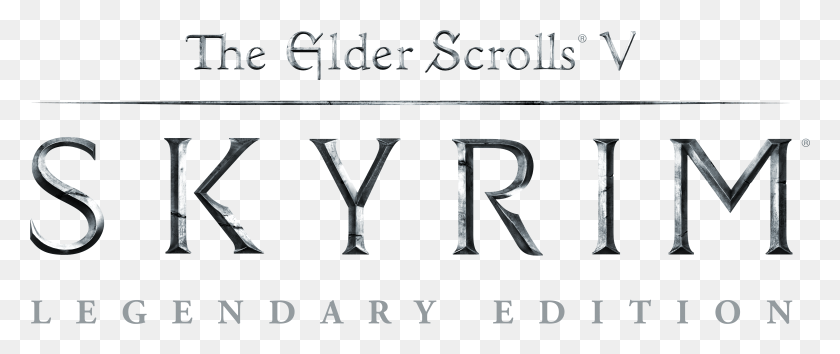 5992x2262 Skyrim Logo Elder Scrolls V Skyrim Logo, Text, Alphabet, Number HD PNG Download