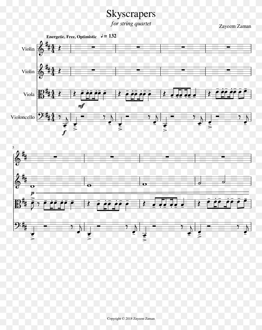 773x995 Skyscrapers Sheet Music For Violin Viola Cello Thou My Vision Trumpet Sheet Music, Gray, World Of Warcraft HD PNG Download