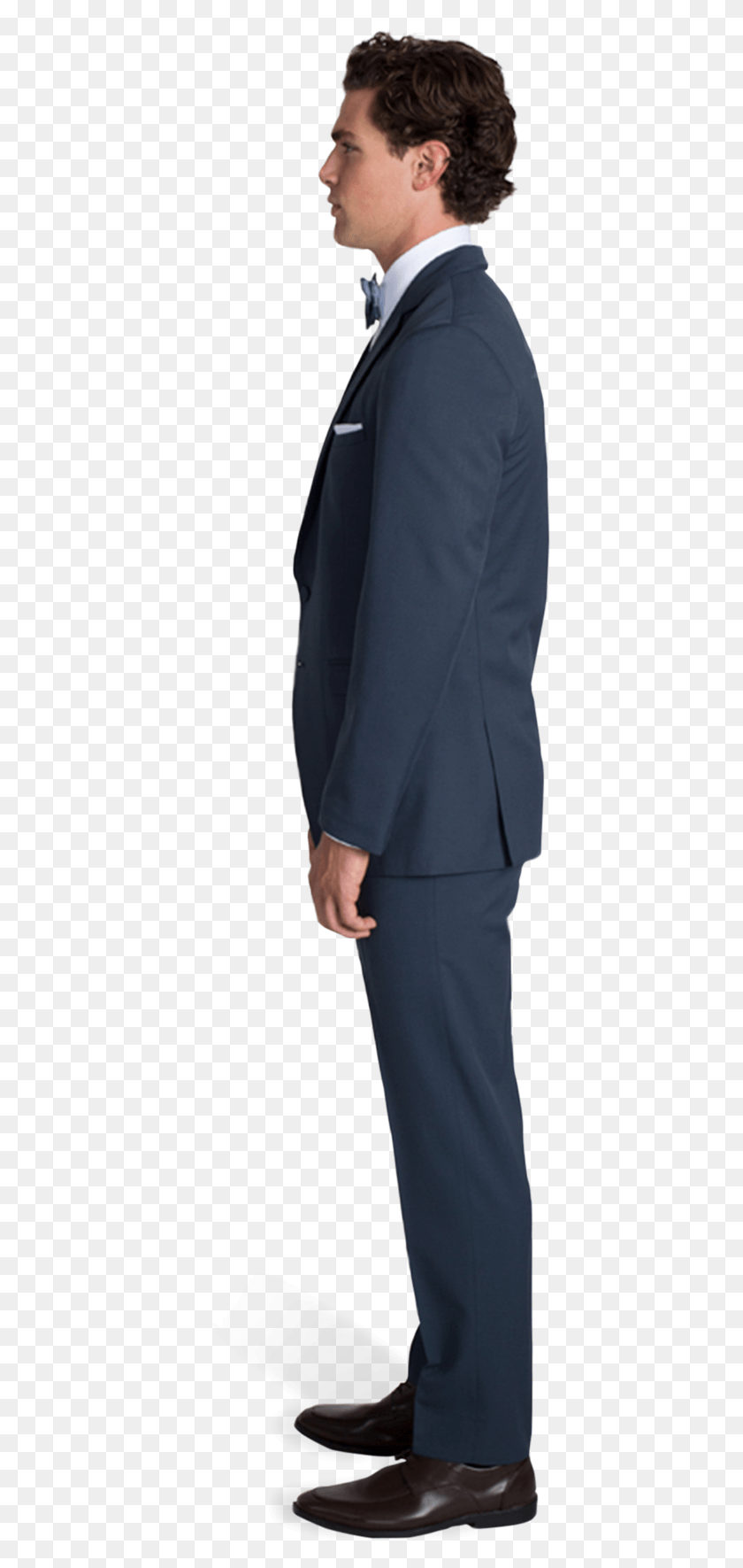 405x1711 Slate Blue Notch Lapel Suit Back Side Of Tuxedo, Clothing, Apparel, Overcoat HD PNG Download