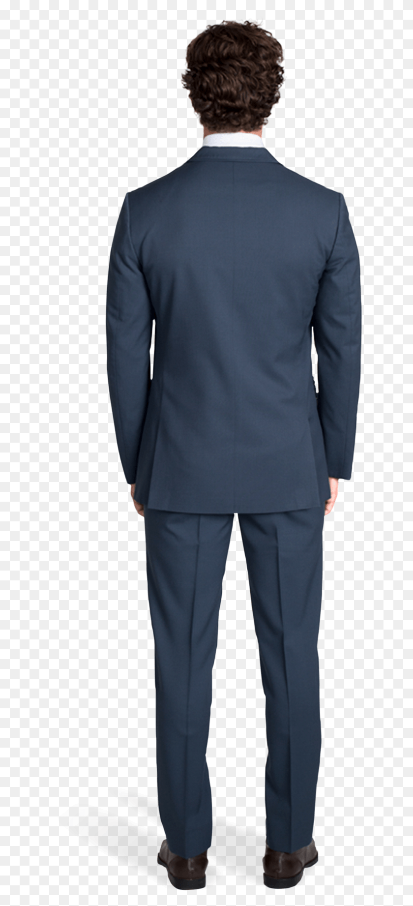 634x1782 Slate Blue Notch Lapel Suit Man In Suit Back, Clothing, Apparel, Sleeve Descargar Hd Png