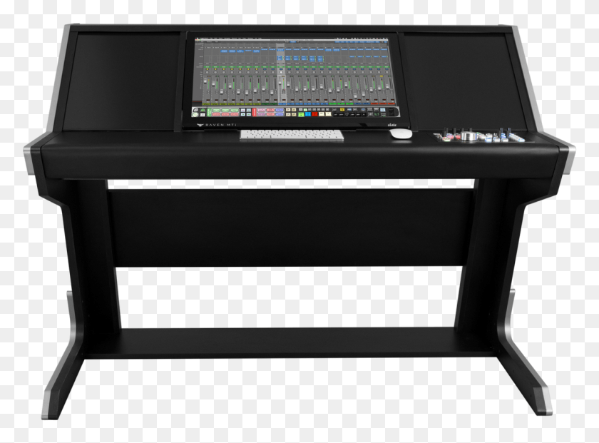 1135x817 Slate Raven Core Station Desk And 1 Raven Mti2 Slate Media Technology Raven, Machine, Monitor, Screen HD PNG Download