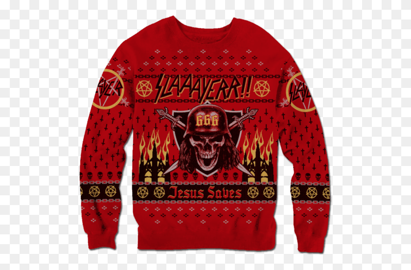 518x493 Slayer 666 Holiday Sweater Slayer Sweater, Clothing, Apparel, Sweatshirt HD PNG Download