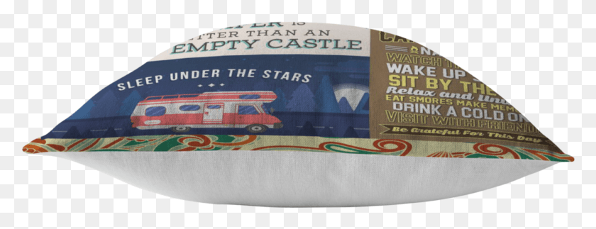 1006x340 Sleep Under The Stars Camping Pillow Trendingcanvas Missile, Label, Text, Cushion HD PNG Download