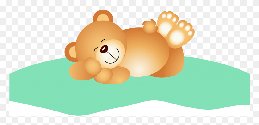 1600x713 Sleeping Teddy Wavy Cartoon, Animal, Birthday Cake, Cake HD PNG Download