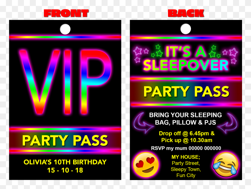 2209x1623 Sleepover Emoji Vip Guest Party Pass Талреп, Pac Man, Табло, Свет Hd Png Скачать