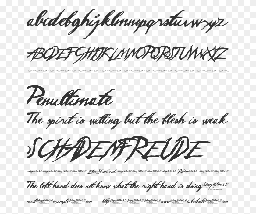 660x644 Sleepy Hollow Font Preview Academias De Baile, Text, Handwriting, Calligraphy HD PNG Download