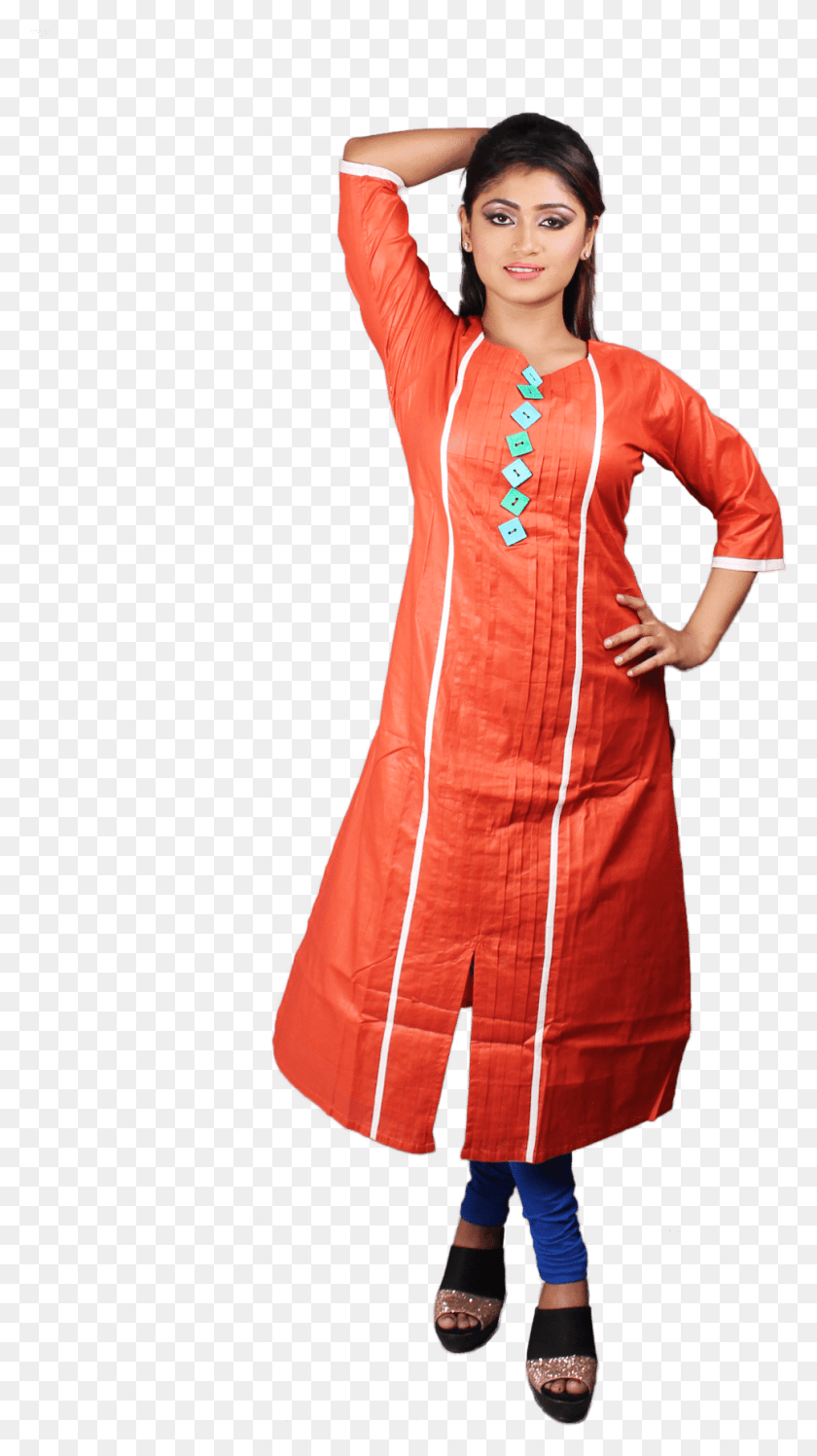 966x1780 Sleeve Long Kurti Costume, Clothing, Apparel, Dress Descargar Hd Png