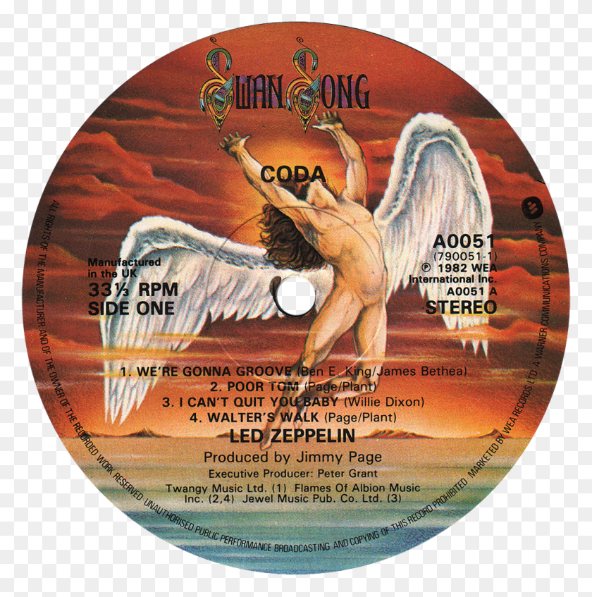1000x1009 Descargar Png / Notas De La Manga Led Zeppelin Record Label, Disco, Dvd Hd Png
