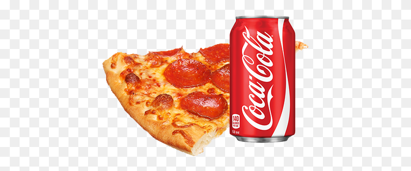 424x289 Slice Cheese Amp Can Soda Coca Cola Classic, Coke, Beverage, Coca HD PNG Download