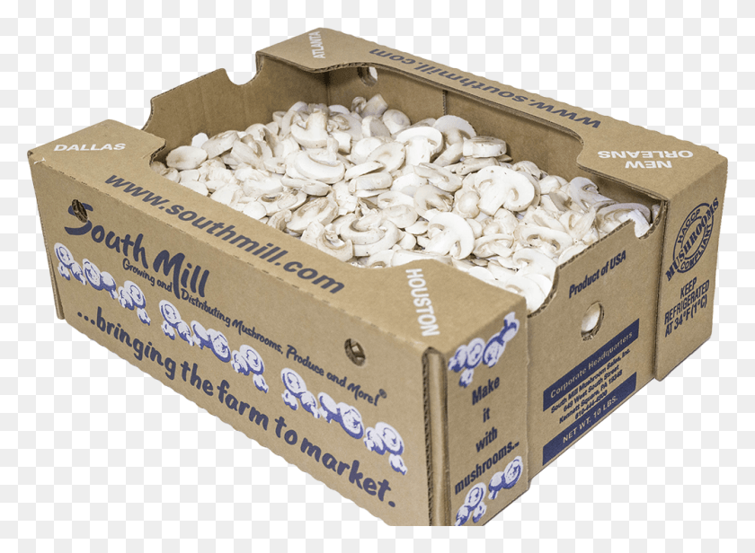 1000x713 Sliced Foodservice Box Champignon Mushroom, Plant, Cardboard, Food HD PNG Download