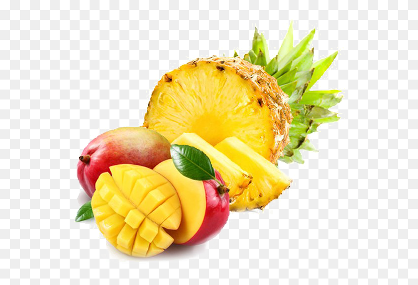 546x513 Sliced Pineapple Image Mango And Pineapple, Plant, Fruit, Food HD PNG Download