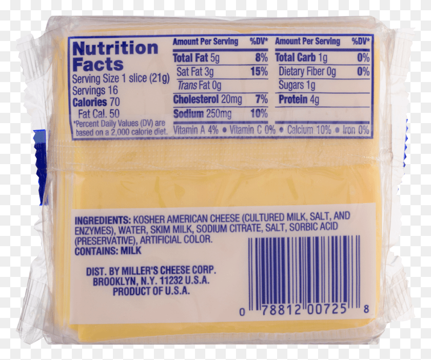 1801x1484 Slices American Pasteurized Process Cheese Nutrition Label, Box, Food, Text HD PNG Download