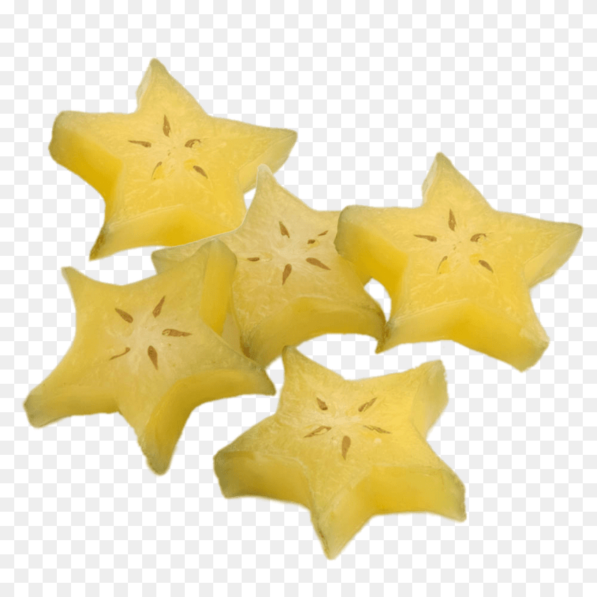 Slices Of Starfruit, Food, Fruit, Plant, Produce Sticker PNG