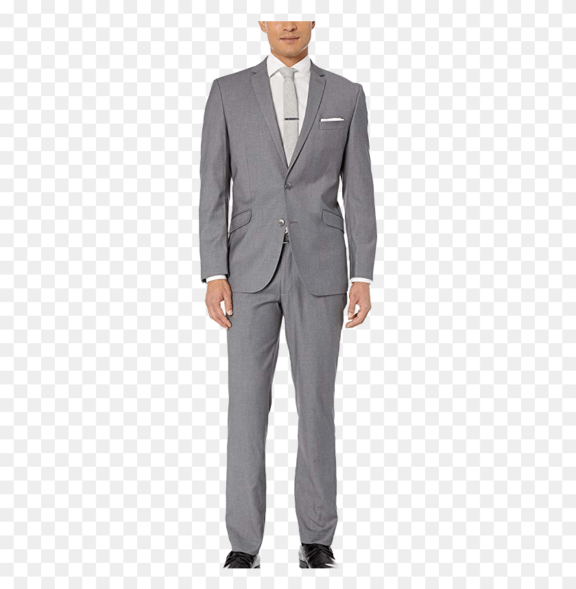 263x798 Slim Fit Medium Grey Suit By Kenneth Cole Suit, Overcoat, Coat, Clothing HD PNG Download