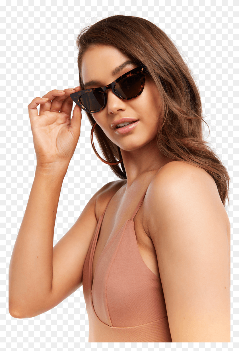 1000x1500 Slim Line Cat Sunglasses In Colour Tortoise Shell Girl, Accessories, Accessory, Person HD PNG Download