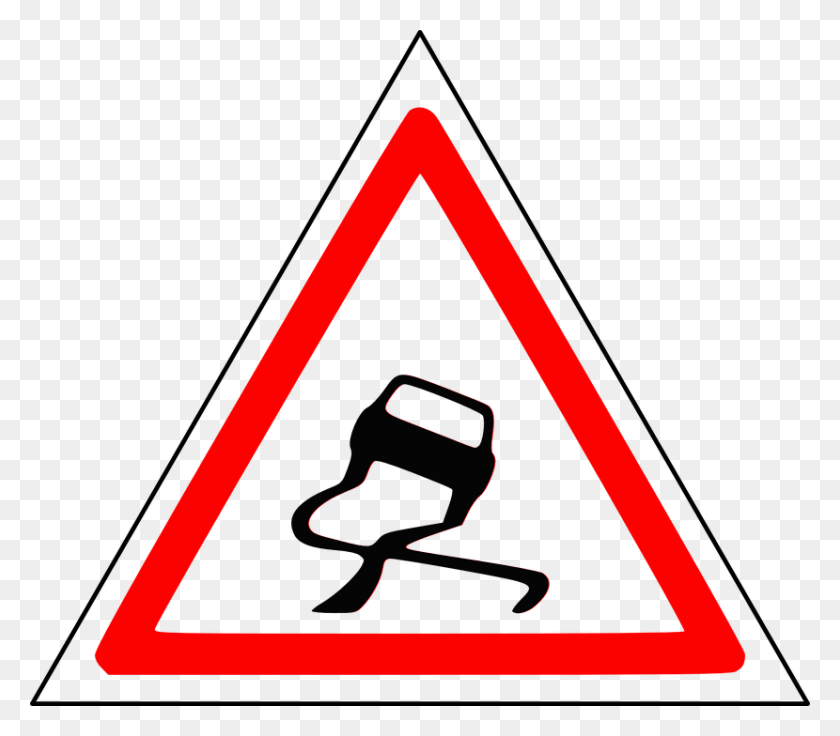 830x720 Slippery Images Icy Roads Clipart, Triangle, Symbol, Sign HD PNG Download