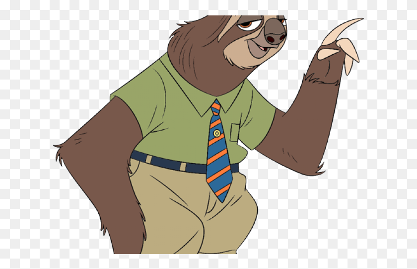 631x481 Sloth Clipart Hawaiian Sloth From Zootopia Clipart, Tie, Accessories, Accessory HD PNG Download
