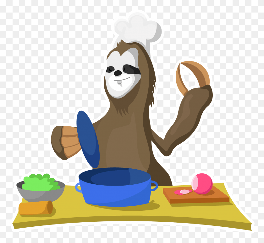 3187x2923 Sloth Clipart Table Sloth Cooking, Bowl, Face, Snowman HD PNG Download