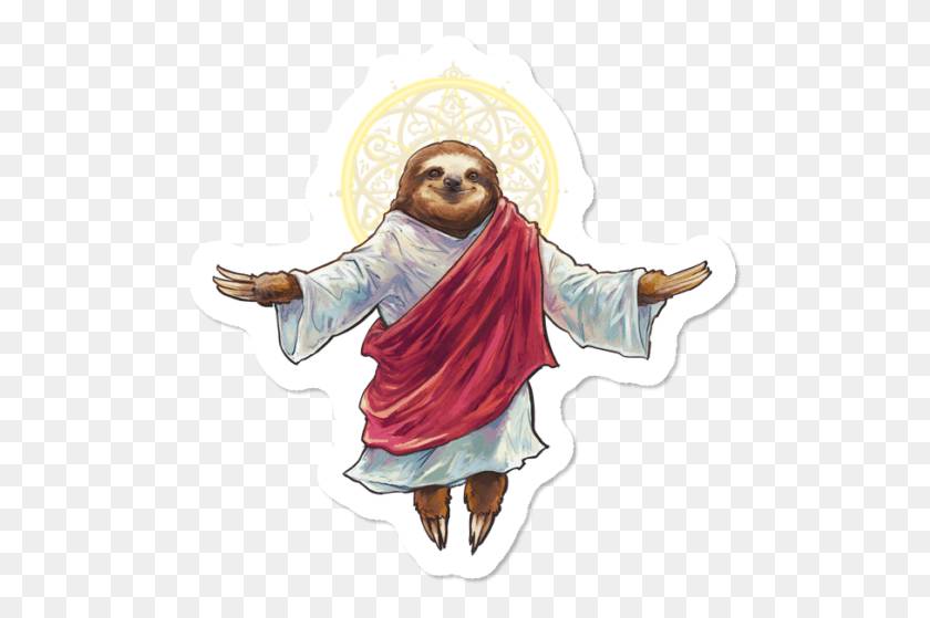 502x499 Sloth Jesus Sticker, Person, Human, Astronaut HD PNG Download