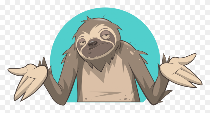 1463x738 Sloth Shrugging Cartoon, Animal, Wildlife, Mammal HD PNG Download
