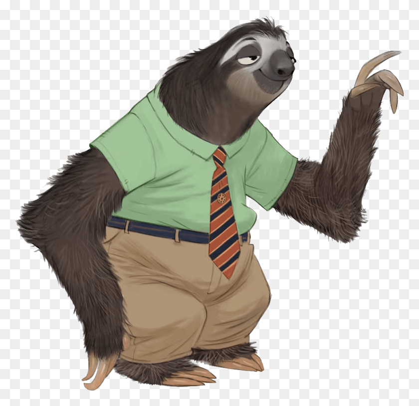 964x933 Sloth Zootopia Sloth Concept Art, Tie, Accessories, Accessory HD PNG Download