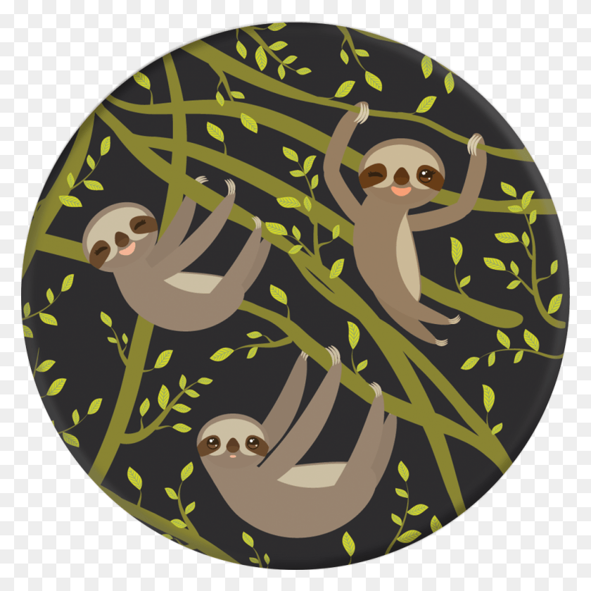 1000x1000 Sloths A Lot Popsocket Front View Sloths A Lot Popsocket, Animal, Bird, Rug HD PNG Download