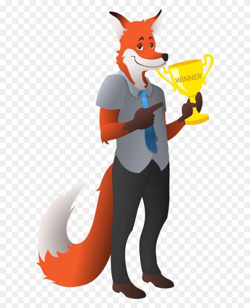 598x976 Sly Fox Cartoon, Trophy, Person, Human HD PNG Download