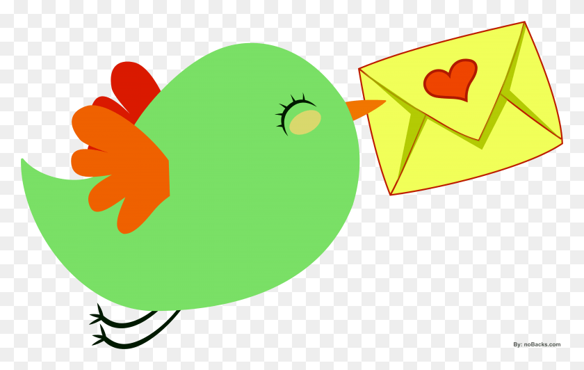 4810x2912 Small Bird Flying With Love Letter Bird With Love Letter, Symbol, Star Symbol HD PNG Download